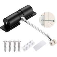 Automatic Door Closer, Zinc Alloy Safety Spring Door Closer Adjustable 30 kg Closing Door Hinge (White)