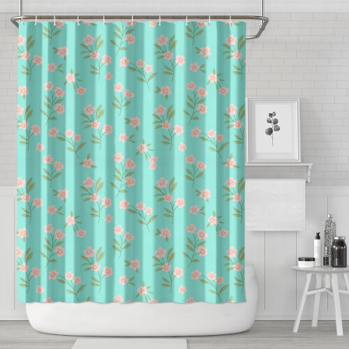 Cortina de chuveiro floral Pioneer Flower 72x84 polegadas com 12