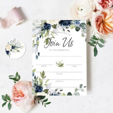 Floral Invitations with Envelopes and Stickers 25 pcs