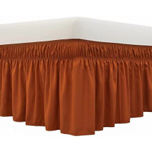 Jupe de lit enveloppante, trois côtés en tissu élastiques, volant anti-poussière, retombée sur mesure de 40 cm, facile à installer, résistante