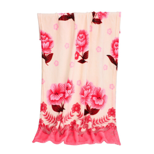 Liquidation ! Couverture polaire microfibre ultra douce et chaude, rose.