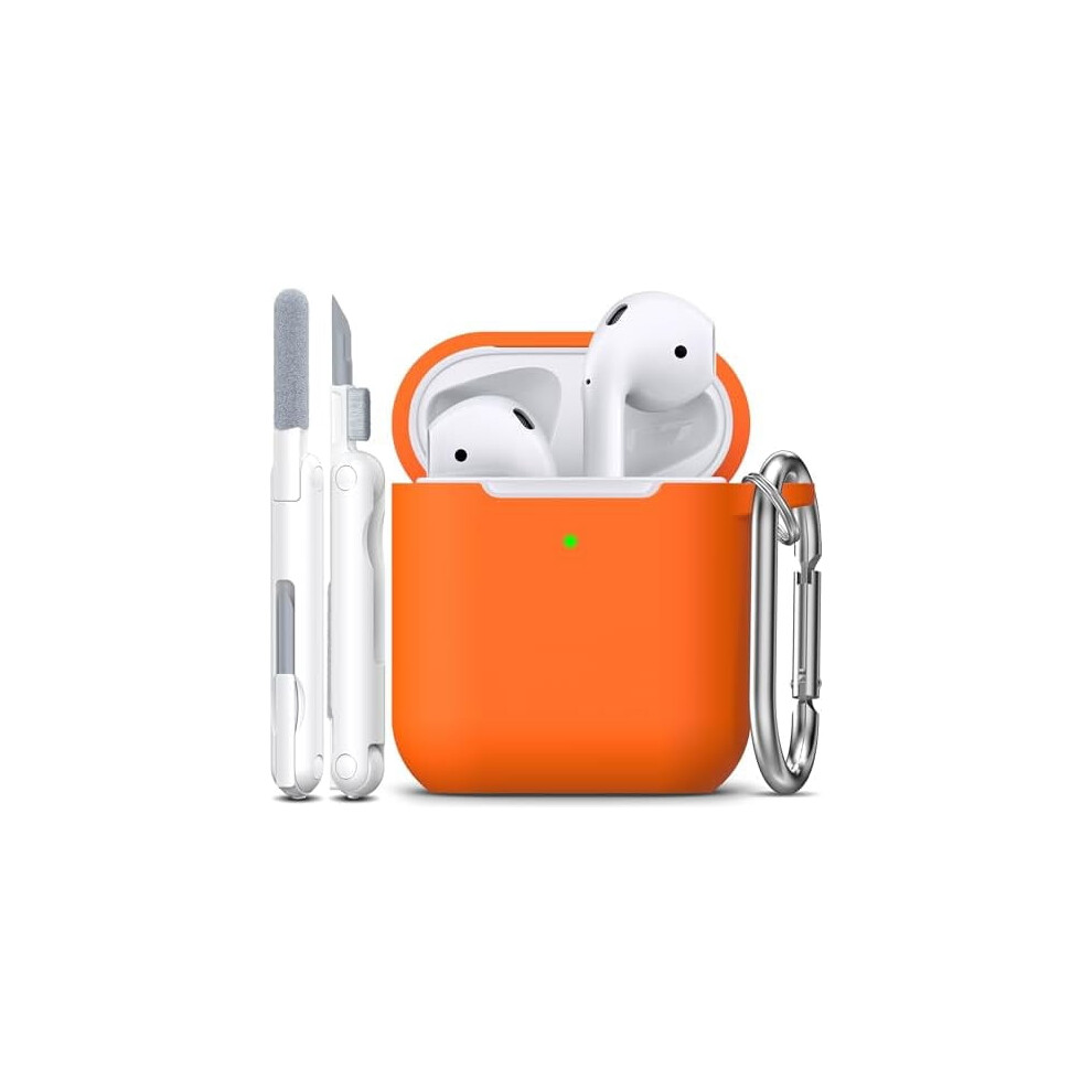 Soft Silicone Airpods Case Cover With Keychain, Front Led Visible – Compatible With Airpods 1St & 2Nd Gen 9180479736820