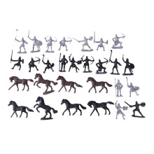 OUNONA 28Pcs Knights Warrior iers Figures and Horses Assorted Color Model Decor Set