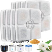 10Pack Replacement Filters for 84oz/2.5L Automatic Pet Fountain Cat Water Fountain Dog Water Dispenser (Square)