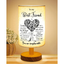 Best Friend Birthday Gifts for Women, Valentines Day Birthday Gift for Best Friend Fabric Table Lamp, Friendship Gifts for Women Bedside Table Lamp
