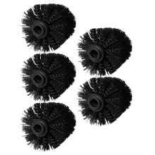 5-Pack Universal Toilet Brush Replacement for Effective Toilet Bowl Cleaning, Black Bristles