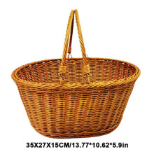 Outdoor Picnic Storage Container With Handle Lightweight Imitation Rattan Storage Basket Garden Hand-woven Picking Baskets