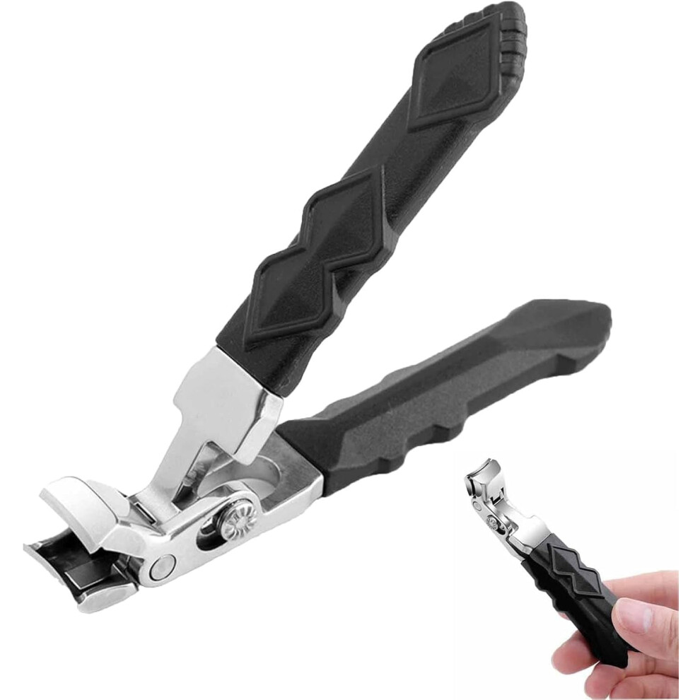 Fanyil Orthoclip Stainless Steel Nail Clippers, 180 Wide-Mouth Bite, Splash-Proof, Oblique & Flat Tips, Long Handle, Easy Clean