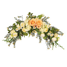Guirlande florale décorative, couronne de porte, roses en soie, arche de mariage