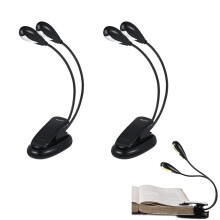Lampe LED Ă pince pour pupitre de musique, double tĂŞte, lot de 2