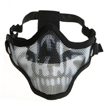 OUNONA Metal Mesh Half Protective Design for Outdoor Sports Elastic Headband Camouflage Black Pattern