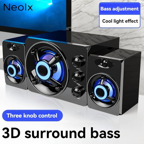 Ενσύρματο στερεοφωνικό σύστημα Hi-Fi 3 ηχείων με USB και ανεξάρτητα κουμπιά