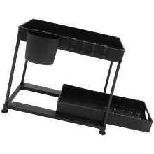 Ensemble de rangement pour meuble de salle de bain/cuisine : étagère de rangement sous évier avec tiroir coulissant.