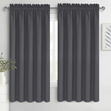 Blackout Curtains 60x63 Inch, 2-Piece Thermal Insulated Drapes with Rod Pocket – Dark Grey