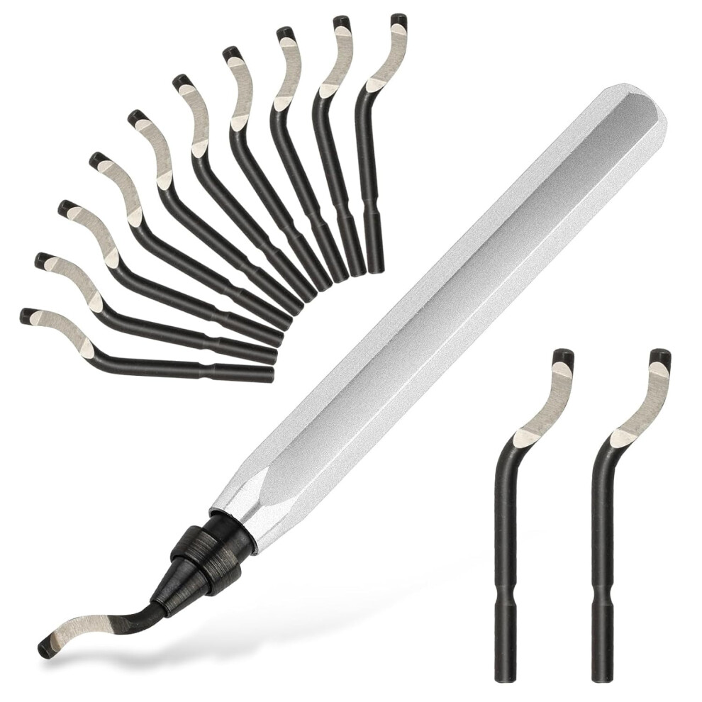Deburring Tool With 12 Hss Blades For Metal, Resin, Copper, Plastic, Pvc Pipes Â Compatible With 3D Printing & 3D Printed Edges (1 Blue Handle) 9496895035318