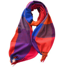 Cachecol feminino de lã de comprimento médio, quente e aconchegante para o frio, elegante na cor vermelho melancia, tamanho único, combina com