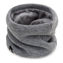 Cachecol feminino, protetor de pescoço em fleece grosso, cachecol de inverno para proteção do pescoço, cinza.