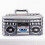 BalsaCircle Ασημί 24x12 ιντσών Φουσκωτό Boom Box με θέμα τη δεκαετία του '80, Ψυγείο ποτών για 1