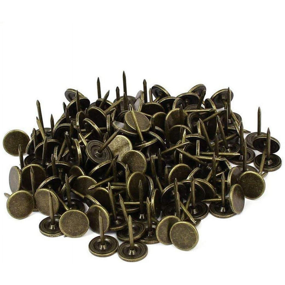 200Pcs 7/16 Inch Dia Bronze Flat Head Upholstery Tacks/Nails Thumb Push Pins 9313598993007