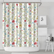 Pioneer Flower Floral Shower Curtain 72x84 Inches with 12