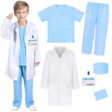 Toddler Boys & Girls Scrubs Set for Stage, 100 Days of School, Nurse Uniform – Compatible with Kids' Dress-Up