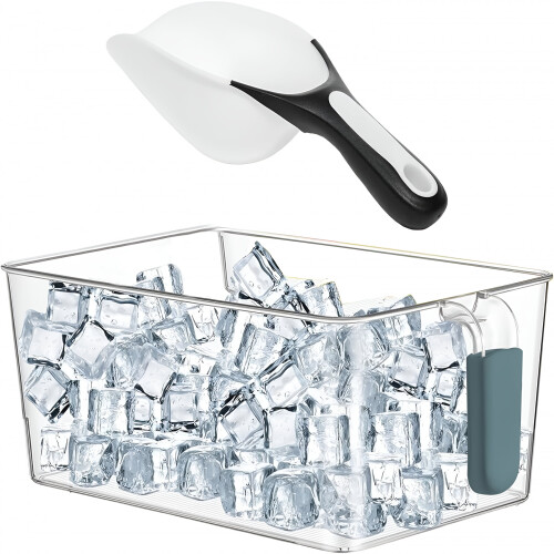 Cubitera de acrílico transparente con pala – Grande