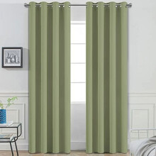 90 Inch Long Blackout Curtains Room Darkening Thermal Insulated with Grommet Window Curtain for Bedroom, 52Wx90L inch, Sage Green, 2 Panels