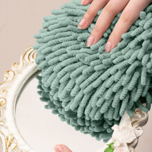 Serviette à mains en boule duveteuse, serviette chenille à motif hérisson – Absorbante et décorative, idéale pour la salle de bain