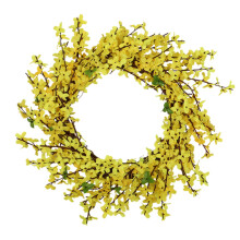 Hűvösen készült műforsythia virágkoszorú sárga virág ajtókoszorú virág tavaszi/nyári koszorú bejárati ajtóra esküvői
