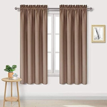 Blackout Curtains Room Darkening Thermal Insulated Bedroom Curtains Window Curtain Panels, 38 x 63 inches Long, Set of 2 Khaki Rod Pocket Drapes