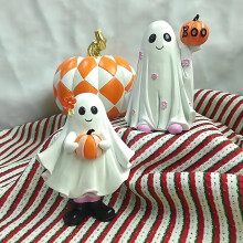 Halloweenská dýňová pryskyřičná soška na stůl, dekorace do obývacího pokoje