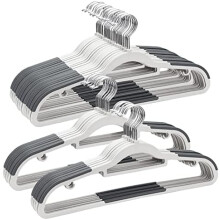 Plastgalgar - 50-pack, Halkfria smala galgar, Kraftiga, 43 cm för dam-/herrkläder