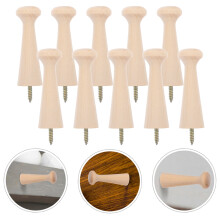 Crochets à visser vintage Shaker en bois kaki, lot de 10, pour suspendre