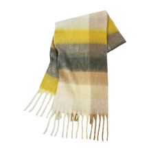 Cachecol térmico feminino fvwitlyh – Quente, macio, grosso, com estampa xadrez e quadriculada e franjas, ideal para outono/inverno.