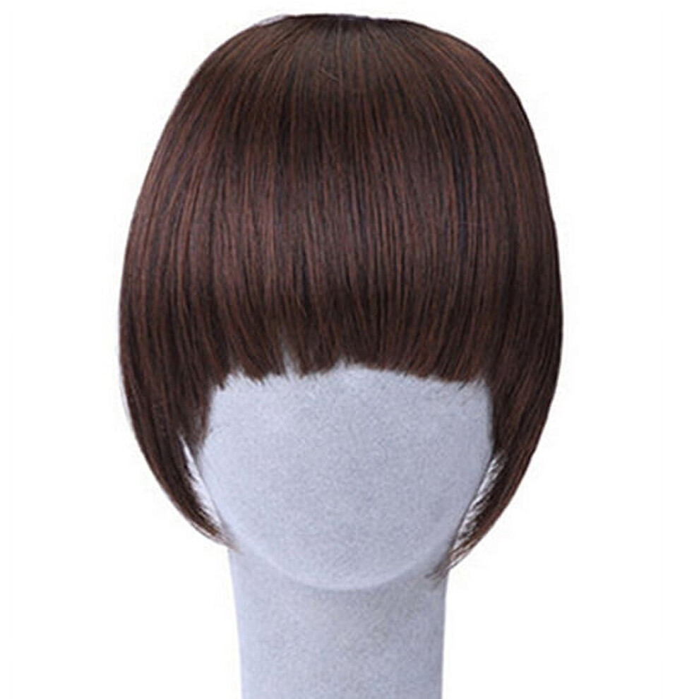 Unisex Pretty Girl Clip On/In Neat Bangs Straight Fake Bob Style Fringe Hairpiece