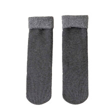 Calzini da donna carini, modello Crew Calzini casual tinta unita in peluche Calzini caldi e spessi Calzini da uomo (Grigio scuro, Taglia unica)