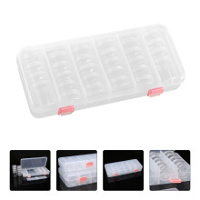 Boîte à outils en plastique robuste pour le rangement, compatible avec 28 bouteilles. Transparente, légère et durable.
