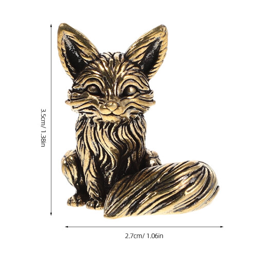 Άγαλμα Αλεπούς από Μασίφ Ορείχαλκο σε Μινιατούρα Διακόσμηση 1