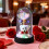 LED Rose Bear Night Light with Blue Preserved Flower and 4
