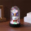LED Rose Bear Night Light with Blue Preserved Flower and 6