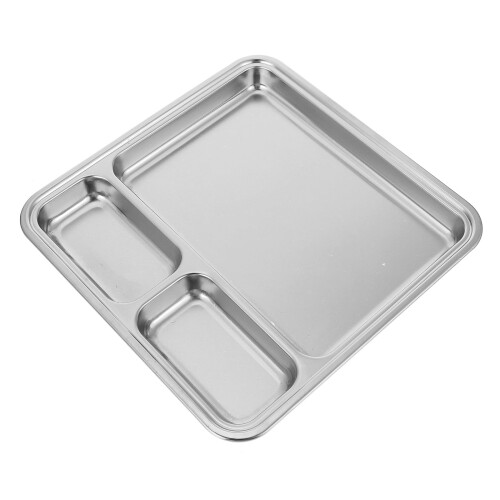 Rustfrit stål opdelt middagstallerken 2