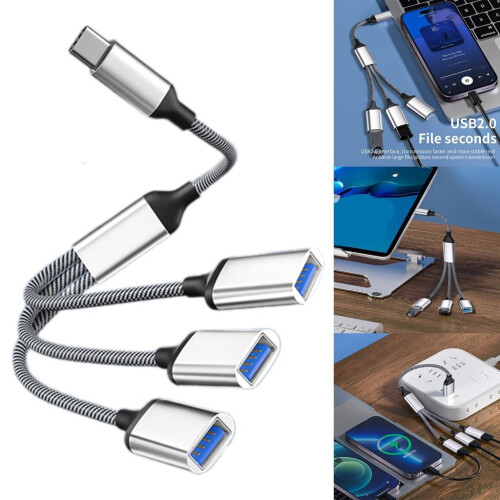 Προσαρμογέας διαχωριστή USB-C σε 3 θύρες USB2.0 1