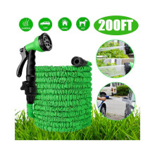200FT Expandable Garden Hose Pipe Spray Gun Flexible Expanding Pipes Green