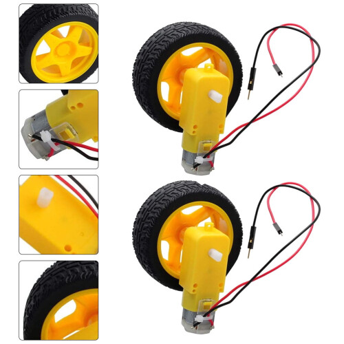 Motor de angrenaj cu două axe din plastic galben, 3–6V 1