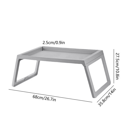 Plastic Folding Bed Table, Portable Computer Desk, Storage Design, Space Saving, Ideal for Dorm Rooms, Small Spaces, Laptop Use 2