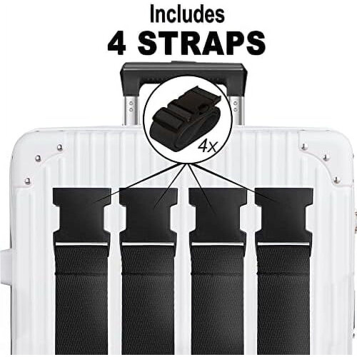 Ιμάντες αποσκευών για βαλίτσες TSA Approved Travel Belt4Pack από την Chelmon (Μαύρο) Μαύρο πλάτος 2 2