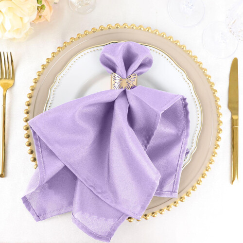 BalsaCircle 20 Pieces 20" Lavender Polyester Napkins Wedding Kitchen 1