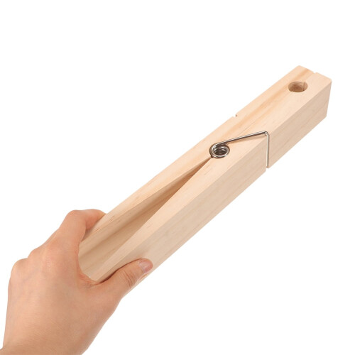 Houten handdoekhouder (extra groot, wasknijper) 2-pack 2