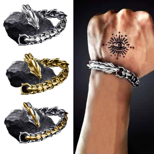 Βραχιόλι Biker Dragon Scale, Βραχιόλι Dragon Link Chain, Βραχιόλι Dragon Keel Chain, Δώρα Γενεθλίων, 2
