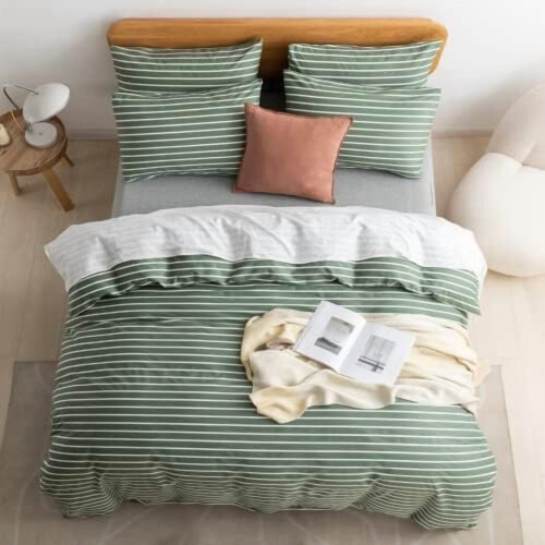 Katoenen dekbedovertrekset, queensize, 3-delig 2